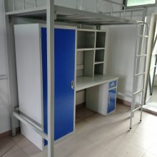 铁床公寓铁床员工铁架床上床下柜学生床学校宿舍铁架床配柜子员工单人床订制