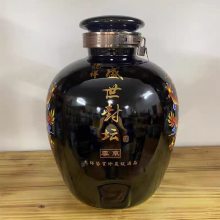 成都销售珍藏版酒坛批发 定做烤花工艺酒坛50斤十斤密封陶瓷瓶厂