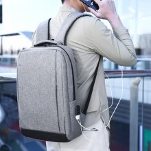 双肩包男士纯色简约多用途商务通勤背包质感轻便时尚休闲电脑背包