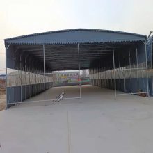 电动伸缩雨棚 仓库遮阳篷 可移动推拉蓬尺寸定制