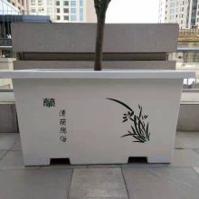 玻璃钢长方形树脂花盆公园户外景观花盆加工产地