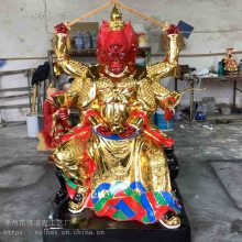 火星爷神像 三头六臂火神祝融 吕岳玻璃钢 火德真君佛像