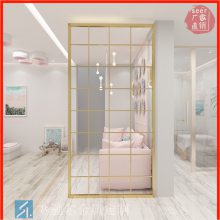 赛驰尔金属在线咨询 山阴县品茶厅冰裂玻璃隔断壁挂架量尺定制