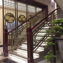 北 京铜艺镂空工艺品楼梯护栏 玻璃现代铝简约轻奢YX-398