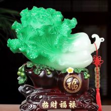 焕环祥蓝冰玉白菜摆件周年纪念装饰工艺品摆设玄关店铺开业礼品