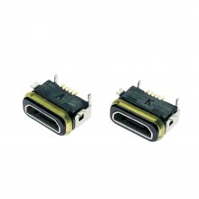 方口micro防水USB母座 安卓5PIN立式插板防水母头 高6.0mm IP67级