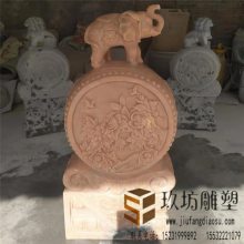 福鱼款石鼓石墩 门口青石仿古做旧石墩 石狮子雕刻