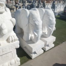 吉祥如意大象一对 大理石雕塑摆件 厂家直销优质石象