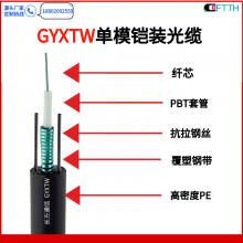 12芯房地产楼宇光缆 GYXTW室外单模铠装光缆 铠装架空光缆