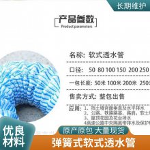 国标200mm软式透水管 公园绿化带 中央隔离带弹簧透水软管