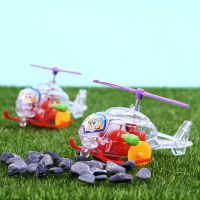 新奇特创意上链发条玩具透明迷你飞机 儿童益智地摊玩具货源批发