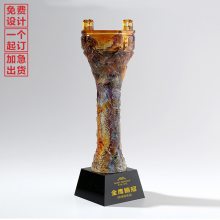 本地水晶琉璃奖杯开模定制员工运动会奖品制作