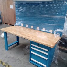欧亚德橡胶台面工作台 实木工作桌 耐冲击车间操作台gzt030
