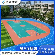 硅pu塑胶球场地面施工工艺 3-5mm硅pu篮球场地面材料