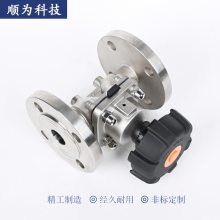 顺为流体卫生级不锈钢316L手动新型法兰隔膜阀双膜片耐高温截止阀