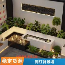 山东背景墙厂家 园林景观流水墙 带灯光背景墙价格