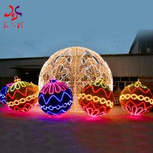 园区圣诞摆件光雕小球可折叠式 华亦彩工厂制作2022圣诞节庆用品