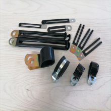 摩托车线夹110*15一字型管夹防油固线夹线束支架浸塑钣金卡箍定制