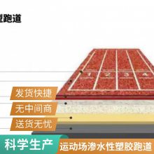 塑胶跑道 现浇型 喷颗粒型 透气型学校操场运动场篮球场健身步道