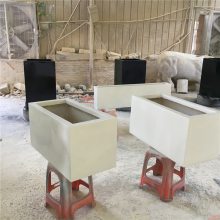 玻璃钢长方形花箱营销中心建筑物入口迎宾装饰 成品移动花盆树脂纤维花器定制