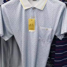 几元男装条纹翻领短袖T恤 摆地摊中老年便宜纯色男翻领辽宁大连厂家直销。