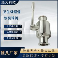 顺为流体卫生级不锈钢304/316手动锻造直通快装卡盘球阀食品阀门