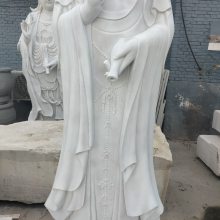 石雕观音菩萨像汉白玉人像佛像花岗岩滴水观音石像寺庙供奉摆件