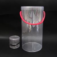珠海手提塑料圆筒 佛山透明PVC卷边包装筒 牛湖彩印圆筒