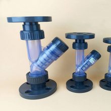 PVC法兰过滤器 塑料Y型过滤阀 PVC过滤器 透明法兰过滤器