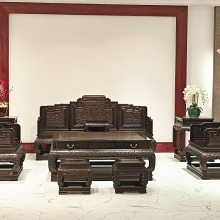 明清古典红木沙发紫光檀国宾宝座13件套原木本色效果源头工厂现货