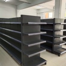 金龙恒晟灰色超市货架 900mm宽双面背板商超设备 五层展架