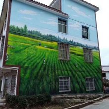 湖南乡村文化墙彩绘 农村墙画手绘画 车位彩绘 原创设计