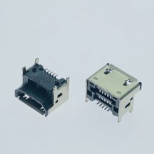 MicroUSB5P垫高3.02母座 板上H=5.17mm迈克加高母头 卷边有导位