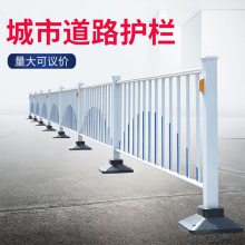锌钢市政交通护栏 道路车辆分流防撞围栏 蓝白色免维护马路栏杆