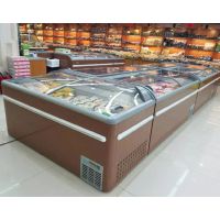 河南海鲜冷冻柜厂家 超市组合岛柜 商用卧式冷藏柜价格