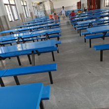 学校学生食堂餐桌椅组合4人8人位不锈钢员工连体快餐桌椅饭堂餐桌