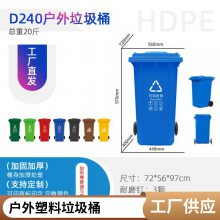 德鑫240升 商用环卫户外垃圾桶带盖分类大号脚踏塑料垃圾箱
