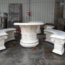 广东艺石人造石雕桌椅|园林景观石雕桌椅子石凳石桌|庭院仿砂岩桌椅摆件