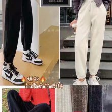 秋冬款不倒绒运动裤加绒加厚婴儿绒卫裤时尚韩版休闲运动女裤哪里拿货。。。