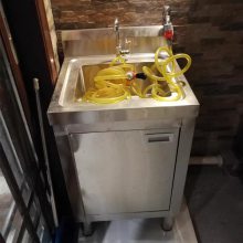 不锈钢厨房橱柜带水槽 推拉门灶台柜 不锈钢打荷操作台定做