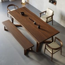 全实木茶桌椅组合现代简约大板桌客厅家用原木茶台阳台茶几茶桌