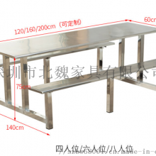 4人6人8人员工食堂餐桌 不锈钢餐桌椅 8人餐桌尺寸