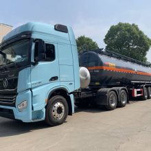 28立方稀硝酸罐车 DTA9405GFWA解放J6腐蚀品罐车 危险品化工半挂车