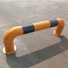 加油站114管防撞护栏杆 黄黑M型围栏杆 防止碰撞U型挡车杆