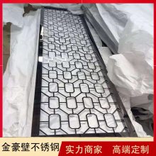 不锈钢屏风隔断欧式雕花金属镂空花格现代简约钛金餐厅装饰新中式