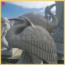 黄锈石动物石雕花岗岩石材白鹭雕刻园林景观 雕塑摆件工厂定制