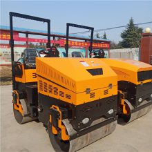 自重2吨双钢轮压路机图片 双缸水冷压路机 回填压实小型压路机价格