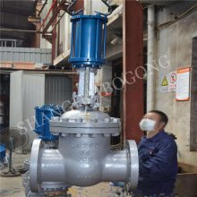 Z641Y气动法兰闸阀 Z641Y-40C 双作用开关活塞式快速切断球阀