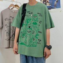 湖南长沙学院风中学生短袖T恤 男生五分袖短袖体桖衫男装货源网站一件代发