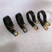 汽摩配件镀彩锌浸塑R型线夹 包塑钢管固定卡箍Φ30软管夹箍定制